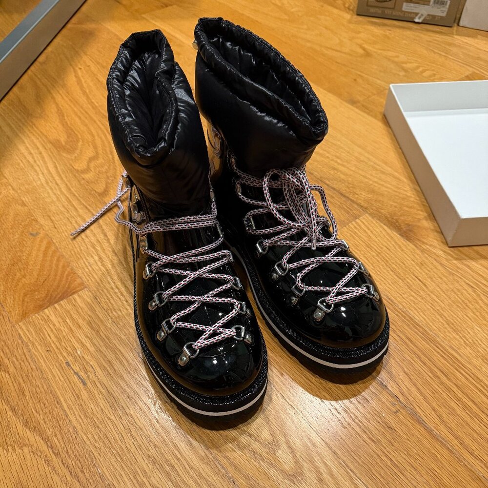 Moncler “Inaya” Women’s Patent Down Snow Boots